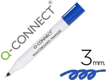 ROTULADOR Q-CONNECT PIZARRA BLANCA COLOR AZUL PUNTA REDONDA 3 MM