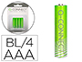 PILA Q-CONNECT ALCALINA AAA BLISTER CON 4 UNIDADES