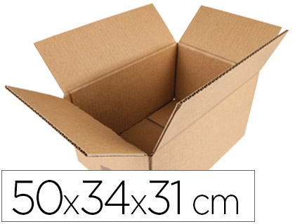 CAJA PARA EMBALAR Q-CONNECT AMERICANA CARTON RECICLADO CANAL SIMPLE 5 MM COLOR KRAFT 500X340X310 MM