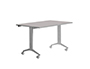MESA DE OFICINA ROCADA 140X80CM CON TABLERO ABATIBLE 90 ACABADO FD02 ALUMINIO/GRIS
