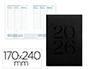 AGENDA ENCUADERNADA LIDERPAPEL CRETA 170X240 MM 2026 SEMANA VISTA NEGRO PAPEL 70 GR