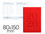 AGENDA ENCUADERNADA LIDERPAPEL CRETA 80X150 MM 2026 SEMANA VISTA AZUL PAPEL 70 GR