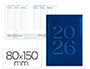 AGENDA ENCUADERNADA LIDERPAPEL CRETA 80X150 MM 2026 SEMANA VISTA BURGUNDY PAPEL 70 GR
